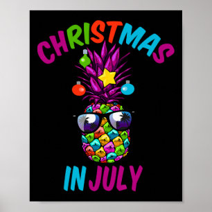 Weihnachten im Juli Lustiger Ananas Sommer Xmas Ge Poster