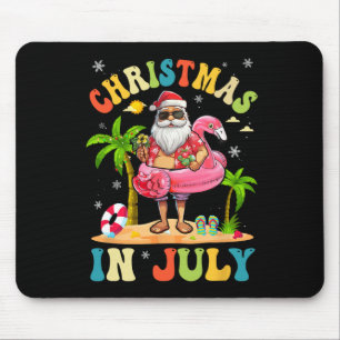 Weihnachten im Juli Lustiger Santa Sommer Strandfe Mousepad