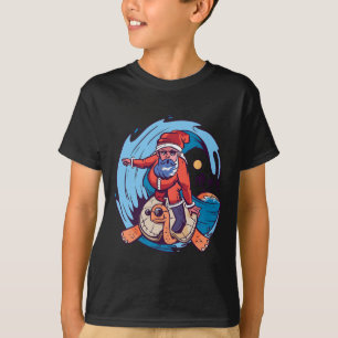Weihnachten im Juli Lustiger Santa Surft Hawaiiani T-Shirt