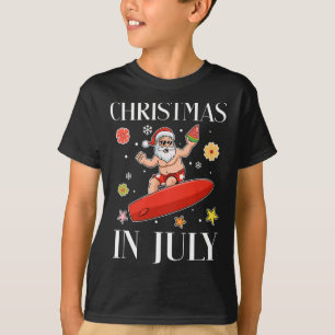 Weihnachten im Juli Lustiger Santa Surft Sommer Su T-Shirt