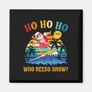 Weihnachten im Juli Lustiger Santa Surft Sommerstr Magnet