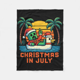 Weihnachten im Juli Lustiger Santa Zombie Huhn Pix Fleecedecke