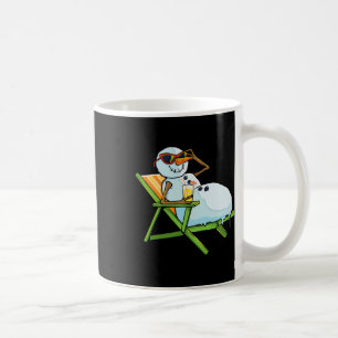 Weihnachten im Juli Lustiger Schneemann Strand Som Kaffeetasse