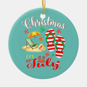 Weihnachten im Juli Lustiger Sommer für Strandlieb Keramik Ornament