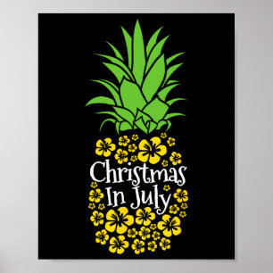 Weihnachten im Juli Lustiger Sommerurlaub Ananas Poster