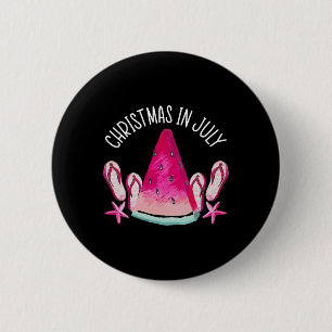 Weihnachten im Juli Lustiger Sommerurlaub Tropisch Button