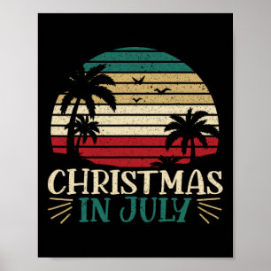 Weihnachten im Juli Lustiger Sommerurlaub Tropisch Poster