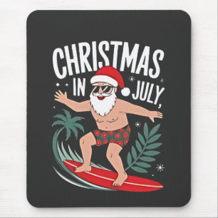 Weihnachten im Juli Lustiger Surfing Santa Urlaub Mousepad
