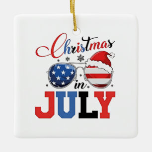 Weihnachten im Juli Lustiger Weihnachtsmann Xmas 4 Keramikornament