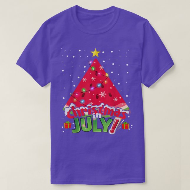 Weihnachten im Juli Merry Watermelon Sommerurlaub T-Shirt (Design vorne)