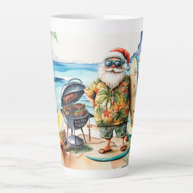 Weihnachten im Juli mit dem Weihnachtsmann am Stra Milchtasse (Vorderseite)