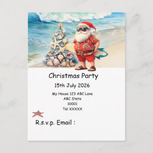 Weihnachten im Juli mit dem WEIHNACHTSMANN am Stra Postkarte