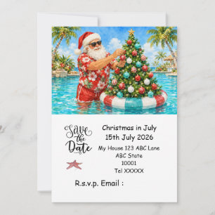 Weihnachten im Juli mit dem WEIHNACHTSMANN Datum s Einladung