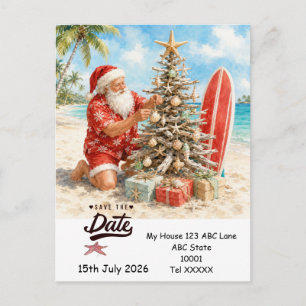 Weihnachten im Juli mit dem WEIHNACHTSMANN Termin Postkarte