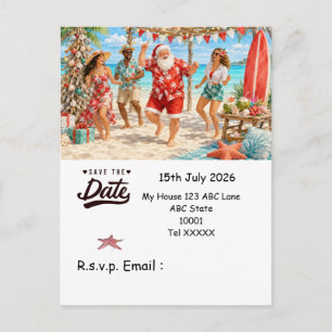 Weihnachten im Juli mit dem WEIHNACHTSMANN Termin Postkarte