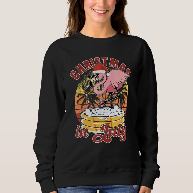 Weihnachten im Juli mit Flamingo Weihnachten im So Sweatshirt (Vorderseite)