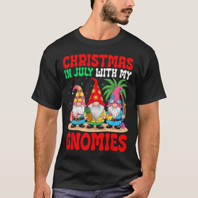 Weihnachten im Juli mit meinen Gnomen Feierliche S T-Shirt (Vorderseite)