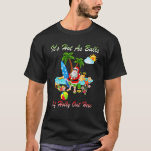 Weihnachten im Juli mit rosa Flamingo in Weihnacht T-Shirt