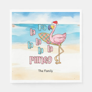 Weihnachten im Juli mit SANTA CLAUS Flamingo Serviette