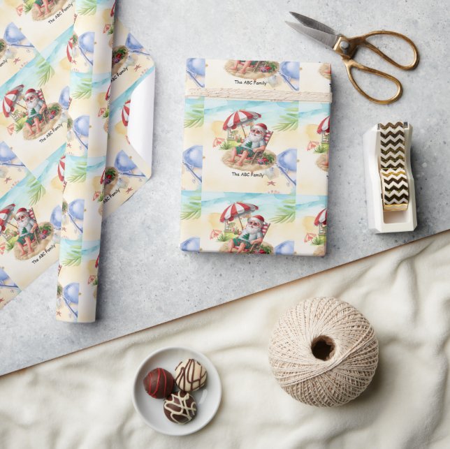 Weihnachten im Juli mit SANTA CLAUS Geschenkpapier (Kunsthandwerk)