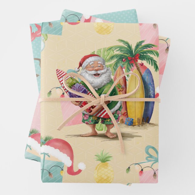 Weihnachten im Juli mit SANTA CLAUS Geschenkpapier Set (Beispiel)