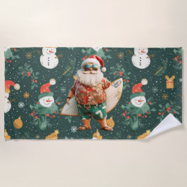Weihnachten im Juli mit SANTA CLAUS Strandtuch