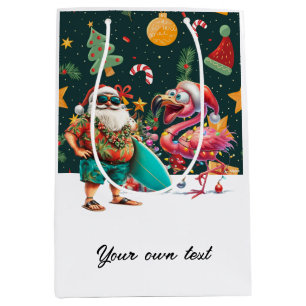 Weihnachten im Juli mit Santa Flamingo Tanz Mittlere Geschenktüte