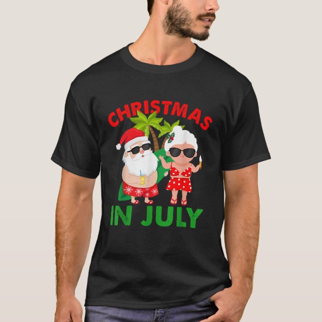 Weihnachten im Juli Mr. und Mrs. Santa Claus Sum T-Shirt (Vorderseite)