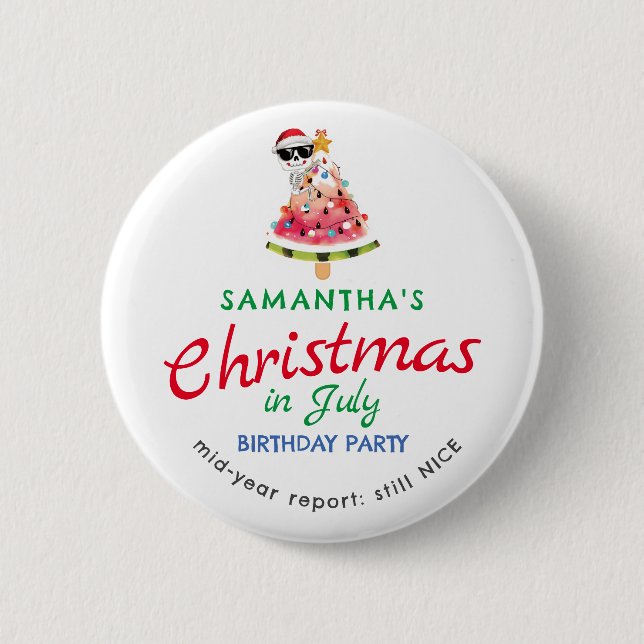 Weihnachten im Juli Naughty oder Nice Kleinkind Ge Button (Vorderseite)
