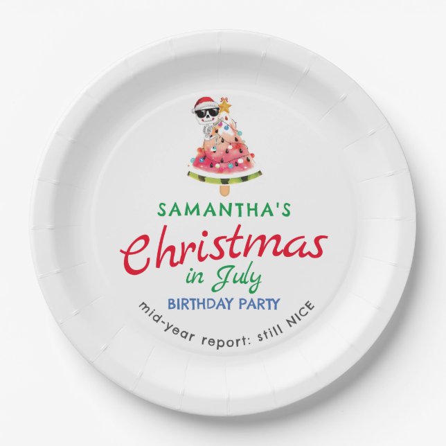Weihnachten im Juli Naughty oder Nice Kleinkind Ge Pappteller (Vorderseite)
