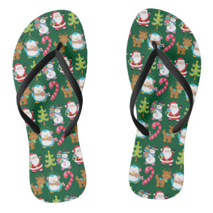 Weihnachten im Juli Niedlich grün Flip Flops