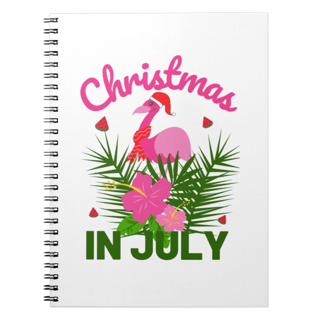 Weihnachten im Juli niedlich im Sommer flamingo Notizblock (Vorderseite)