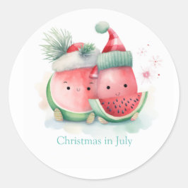 Weihnachten im Juli niedlich Runder Aufkleber