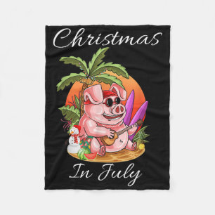 Weihnachten im Juli Niedliches Schweinchen Sommeru Fleecedecke