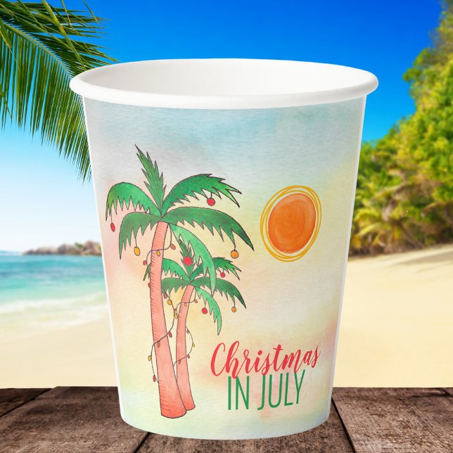 Weihnachten im Juli Palm Trees Party Pappbecher (Von Creator hochgeladen)