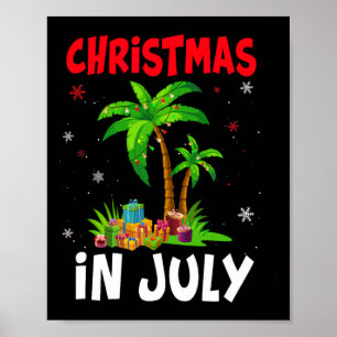 Weihnachten im Juli Palme Xmas Baum Strand Sommer Poster