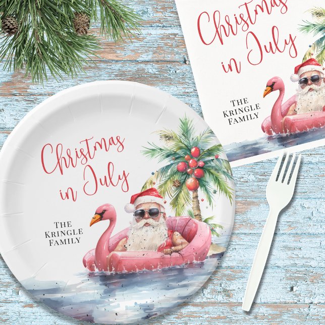 Weihnachten im Juli Pappteller (Beach Christmas In July Paper Plates)