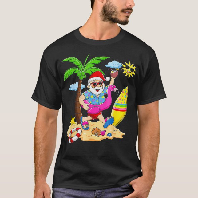 Weihnachten im Juli Party Hawaiian Summer Santa Su T-Shirt (Vorderseite)