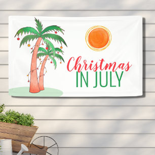 Weihnachten im Juli Party Palm Trees Banner