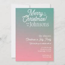 Weihnachten im Juli Pink Green Ombre Party