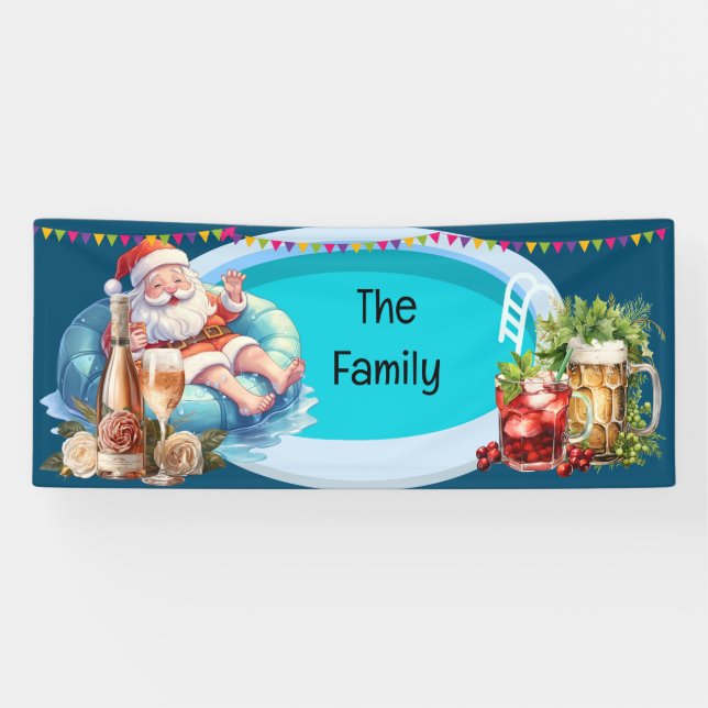 Weihnachten im Juli Pool Party Banner (Horizontal)