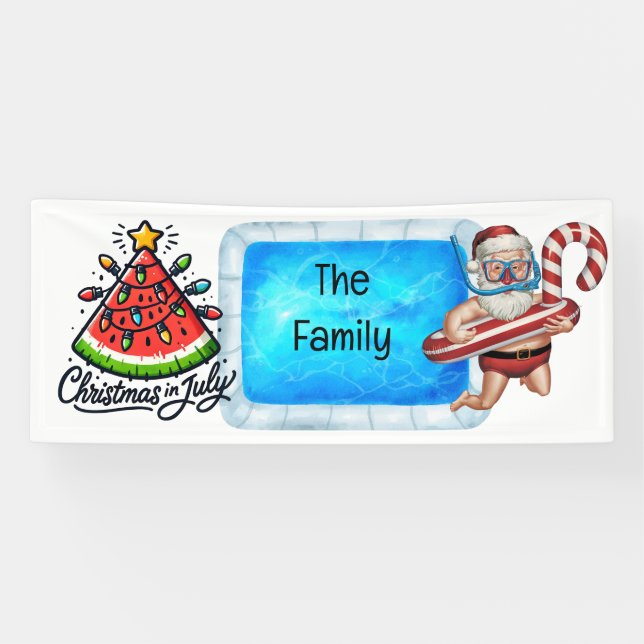 Weihnachten im Juli Pool Party Banner (Horizontal)