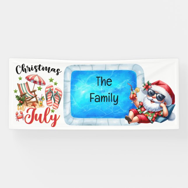 Weihnachten im Juli Pool Party Banner (Horizontal)