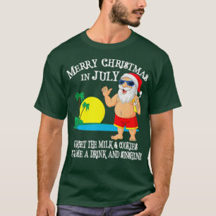 Weihnachten im Juli Pool Party Santa für Männer Fr T-Shirt