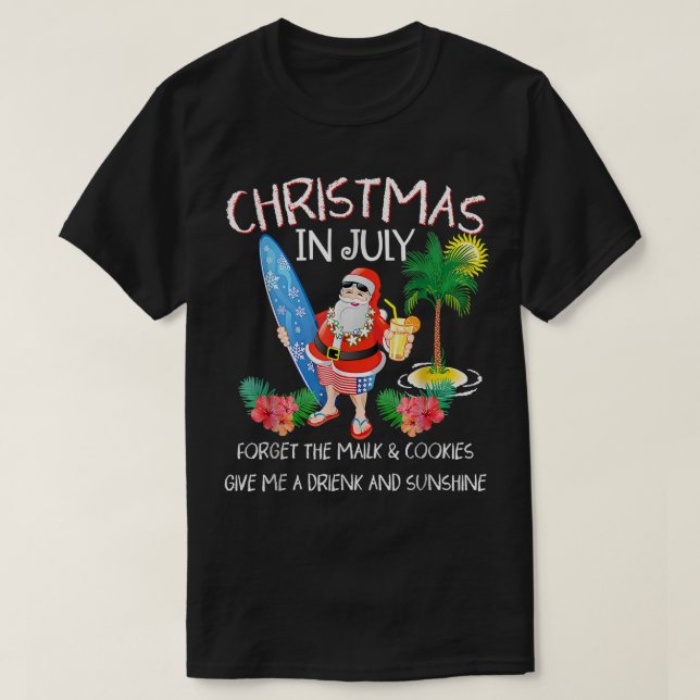 Weihnachten im Juli Pool Party Santa Men Women Vac T-Shirt (Design vorne)