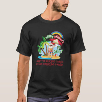 Weihnachten im Juli Pool Party Sommerurlaub Santa T-Shirt