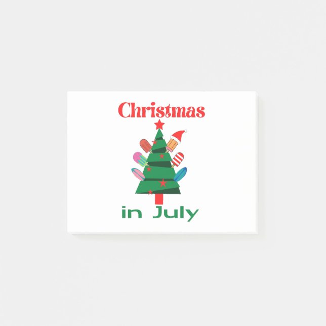 Weihnachten im Juli Post-it Klebezettel (Vorderseite)