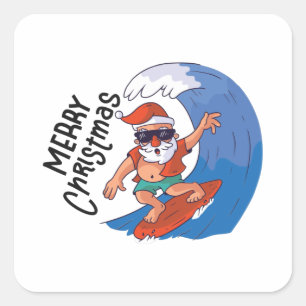 Weihnachten im Juli Quadratischer Aufkleber