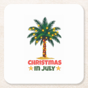 Weihnachten im Juli Rechteckiger Pappuntersetzer