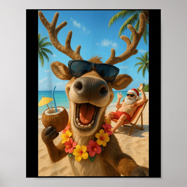 Weihnachten im Juli - Rentier Selfie Santa Boys Ki Poster (Vorne)